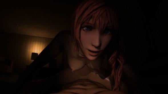 Serah Riding Hard in VR CGI