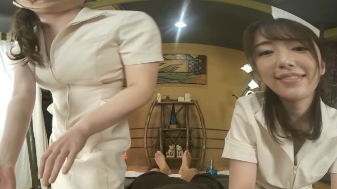 Two stunning Japanese masseuses