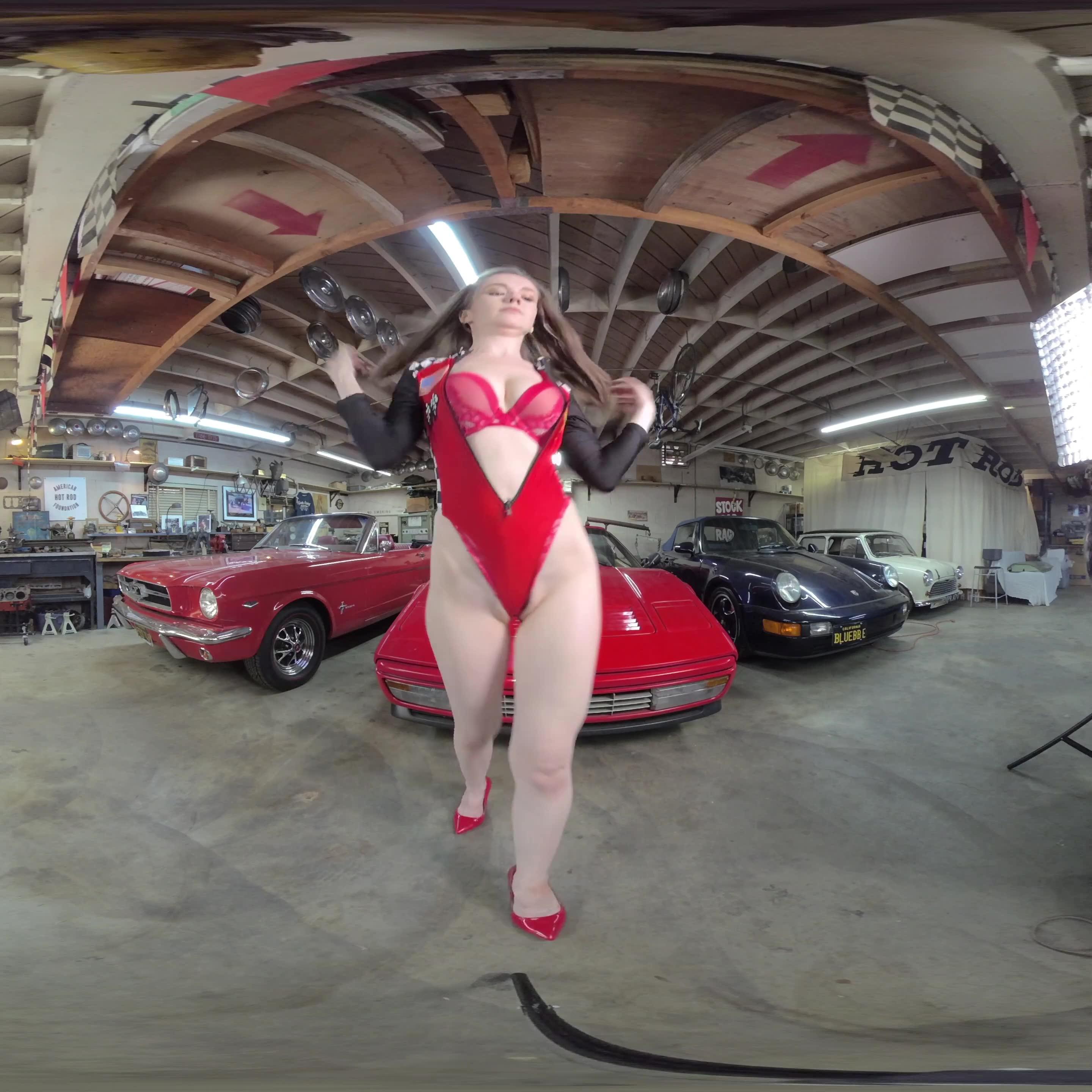 Ferrari and a hottie who is in her birthday suit